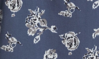 Shop Vince Ikat Floral Print Cotton Button-up Shirt Jacket In Hematite