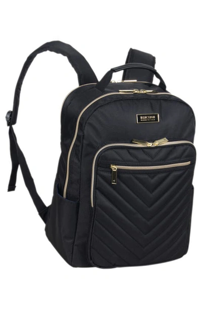Kenneth Cole Reaction Chelsea Chevron Quilted Backpack In Black