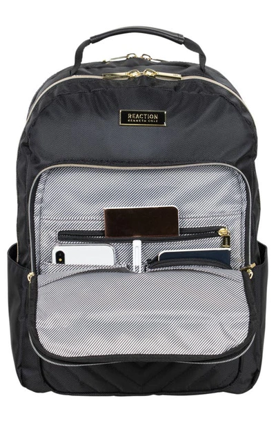 Kenneth Cole Reaction Chelsea Chevron Quilted Backpack In Black