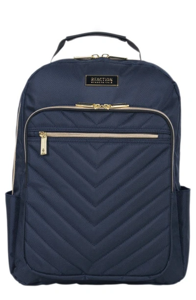 Shop Kenneth Cole Reaction Chelsea Chevron Quilted Backpack In Navy