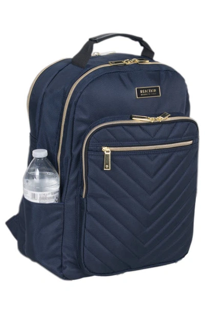 Kenneth Cole Reaction Chelsea Chevron Quilted Backpack In Navy