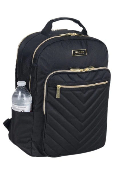 Kenneth Cole Reaction Chelsea Chevron Quilted Backpack In Black