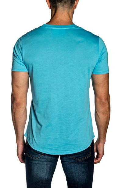 Shop Jared Lang Short Sleeve Cotton T-shirt In Turquoise