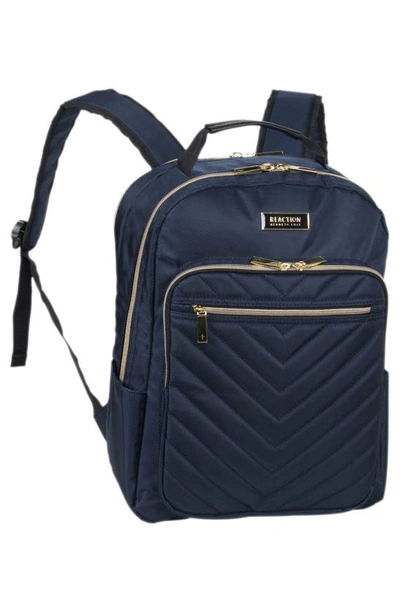 Shop Kenneth Cole Reaction Chelsea Chevron Quilted Backpack In Navy