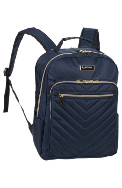Kenneth Cole Reaction Chelsea Chevron Quilted Backpack In Navy