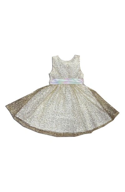 Shop Joe-ella Kids' Sequin Dress In Gold