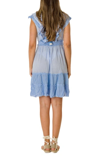 Shop Ranee's Short Ruffle Dress In Powder Blue