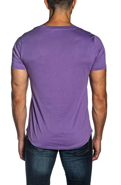 Shop Jared Lang Cotton Crewneck T-shirt In Purple