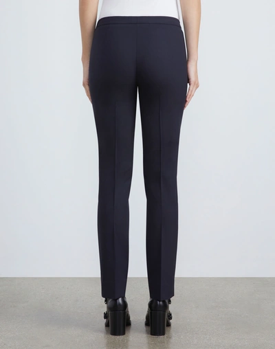 Lafayette 148 Petite Finesse Crepe Bleecker Pant In Blue