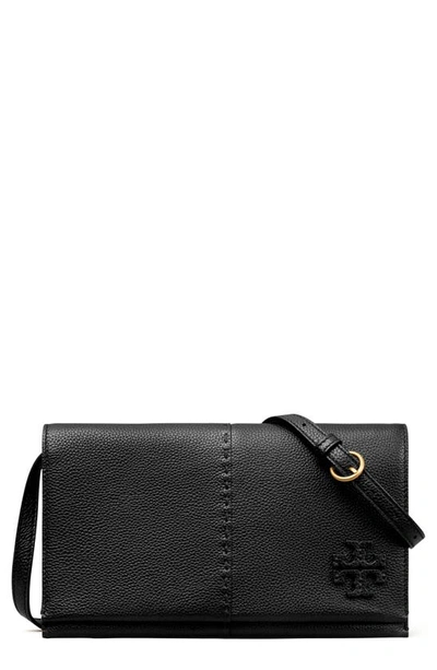 Shop Tory Burch Mcgraw Leather Crossbody Bag In Black