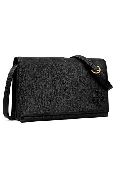 Shop Tory Burch Mcgraw Leather Crossbody Bag In Black