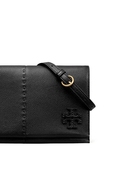 Shop Tory Burch Mcgraw Leather Crossbody Bag In Black