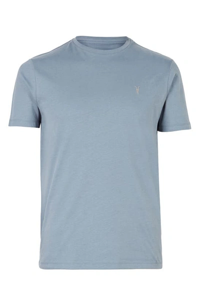 Shop Allsaints Brace Tonic Slim Fit Cotton T-shirt In Dull Blue