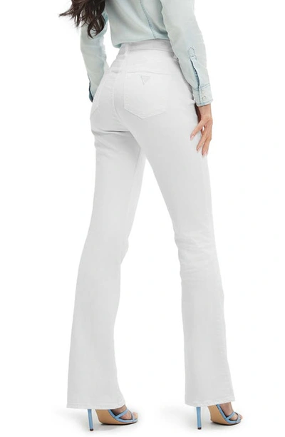 Guess Sexy Flare High Waist Jeans In Pure White