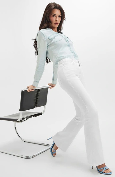 Guess Sexy Flare High Waist Jeans In Pure White