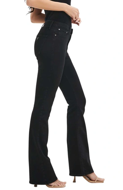 Shop Guess Sexy Flare High Waist Jeans In Carrie Black