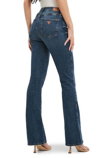 Shop Guess Sexy Flare High Waist Jeans In Blue Fog Wash