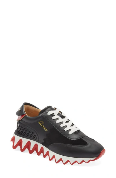 Shop Christian Louboutin Loubishark Sneaker In Black/ Red