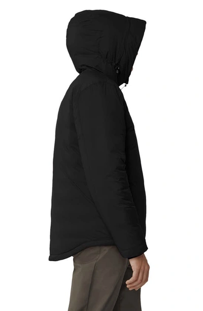 Shop Canada Goose Lodge Packable Down Hooded Jacket In Black