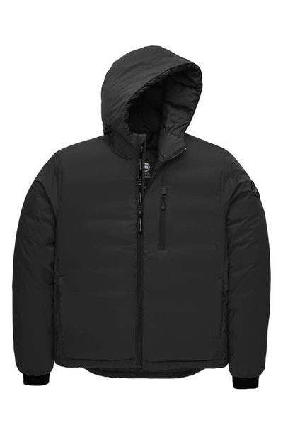 Shop Canada Goose Lodge Packable Down Hooded Jacket In Black