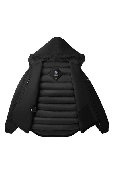 Canada Goose Lodge Packable Down Hooded Jacket In Black