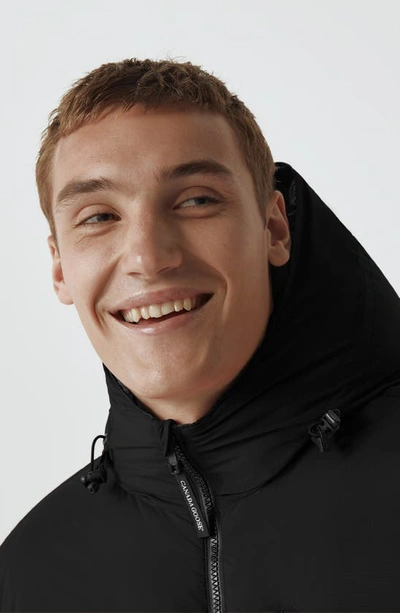 Canada Goose Lodge Packable Down Hooded Jacket In Black