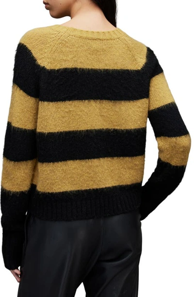 Allsaints Darla Stripe Sweater In Sulphur Yellow/ Black