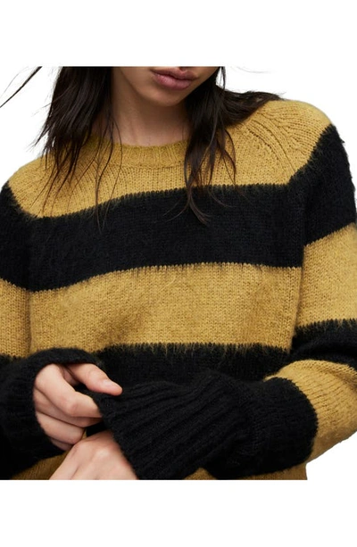 Allsaints Darla Stripe Sweater In Sulphur Yellow/ Black