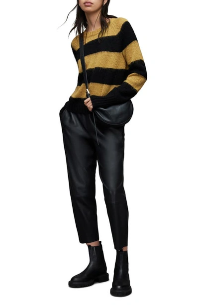 Allsaints Darla Stripe Sweater In Sulphur Yellow/ Black