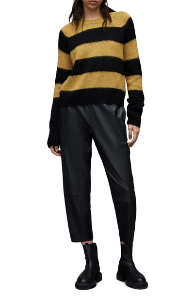Allsaints Darla Stripe Sweater In Sulphur Yellow/ Black