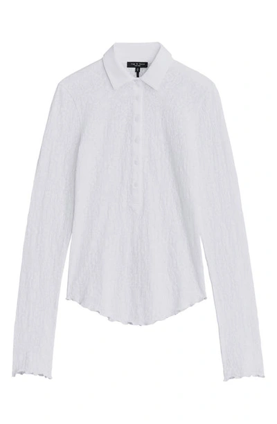 Shop Rag & Bone Gemma Floral Jacquard Polo In White