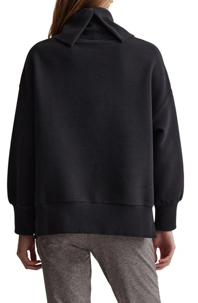Shop Varley Milton Cowl Neck Sweatshirt In Black