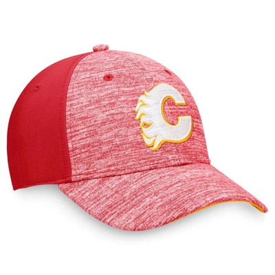 Shop Fanatics Branded Heather Red Calgary Flames Defender Flex Hat