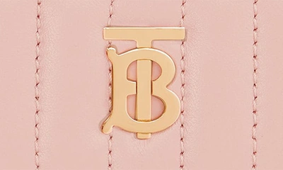 Shop Burberry Lola Quilted Leather Card Case In Dusky Pink
