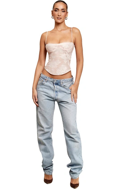 House Of Cb Lisette Floral Lace Corset Camisole In Pink