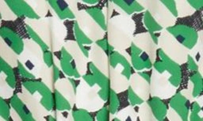 Shop Jason Wu Abstract Print Handkerchief Hem Silk Midi Dress In Clover Multi