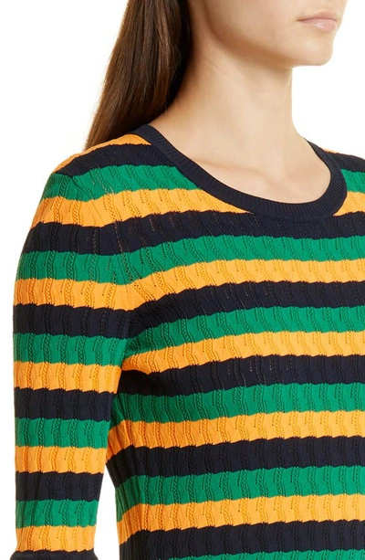 Shop Jason Wu Striped Long Sleeve Sweater Dress In Clover Multi