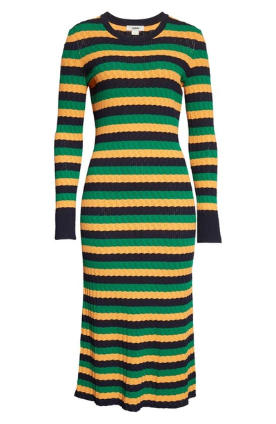Shop Jason Wu Striped Long Sleeve Sweater Dress In Clover Multi