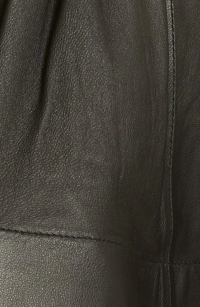 Shop Jason Wu Ruffle A-line Leather Miniskirt In Black