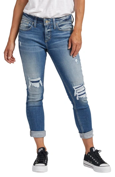 Silver Jeans Co. Slim Fit Girlfriend Jeans In Indigo