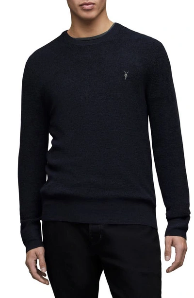 Shop Allsaints Ivar Merino Wool Sweater In Deep Blue Marl