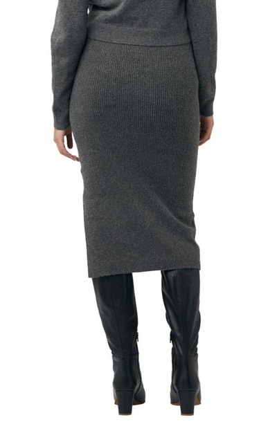Ripe Maternity Dani Knit Skirt Charcoal Marle In Charcoal