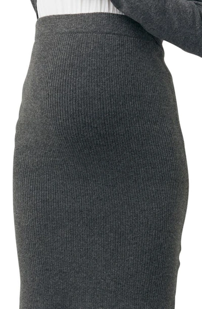 Ripe Maternity Dani Knit Skirt Charcoal Marle In Charcoal