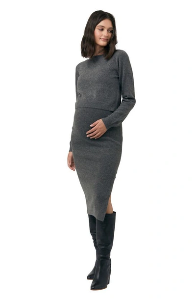 Ripe Maternity Dani Knit Skirt Charcoal Marle In Charcoal
