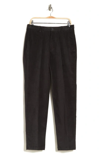 Shop Haggar Classic Fit Stretch Corduroy Pants In Dark Grey