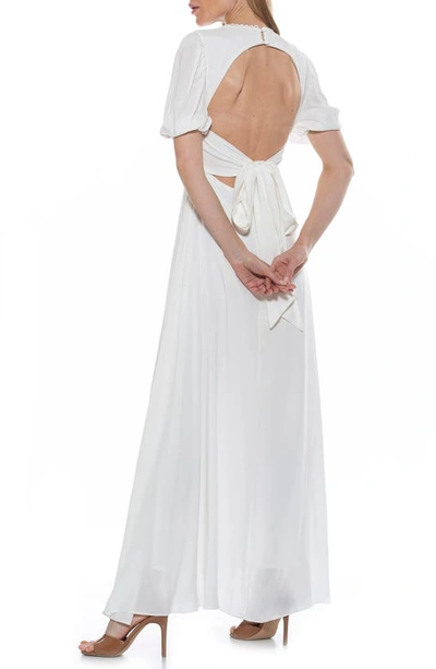 Shop Alexia Admor Imogen Open Back Floral Print Midi Dress In Ivory