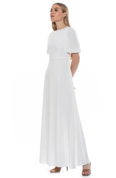 Shop Alexia Admor Imogen Open Back Floral Print Midi Dress In Ivory