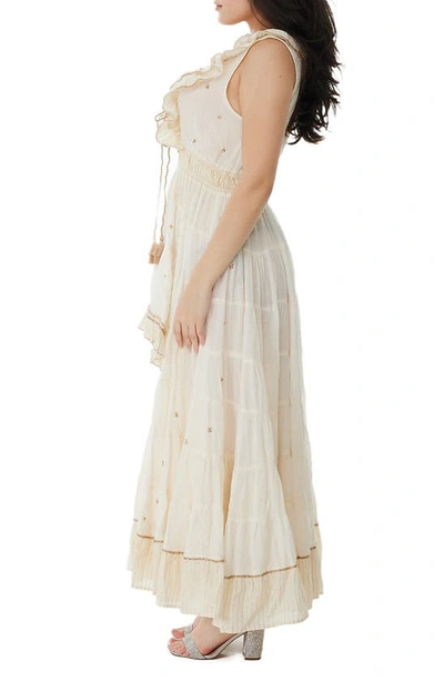 Ranee's Embellished Ruffle Coverup Dress In White
