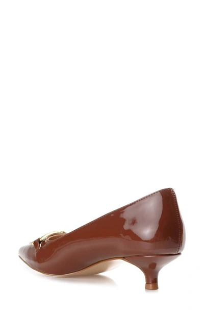Journee Collection Rumi Metal Bit Kitten Heel Pump In Brown