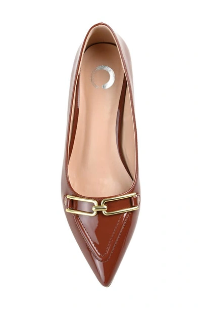 Journee Collection Rumi Metal Bit Kitten Heel Pump In Brown